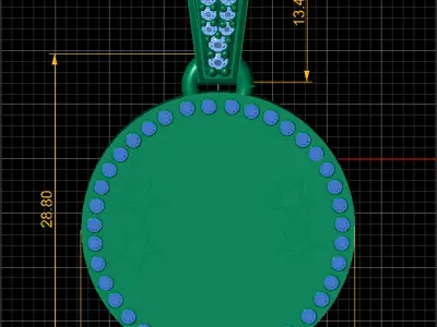 Grenade Stars Pendant 3D Printable ModeL 3D print model