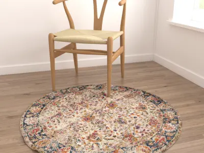 Round Rug Set 191 3D model