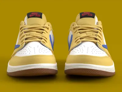 Travis Scott x Air Jordan Canary Yellow Low-poly 3D model