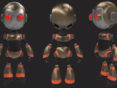 Robot with eyes Low-poly 3D model purchase