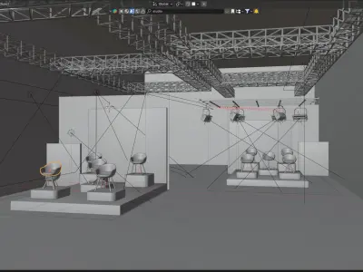 exhibition booth ware house  Low-poly 3D model