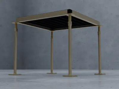 3D Raised Perforated Panel with pedestal and stringer Model 3D model