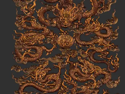 dragons chinese 3D print model