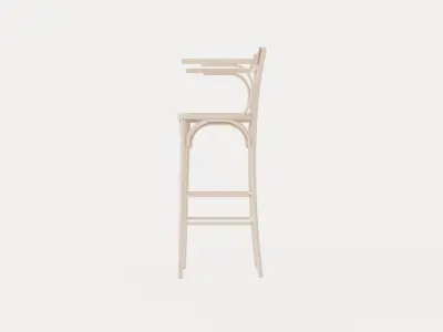 No 135 Bar stool - Black Low-poly 3D model