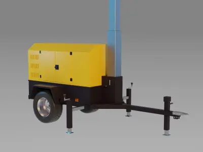 Light Tower Generator - Mobile Lighting 3D model