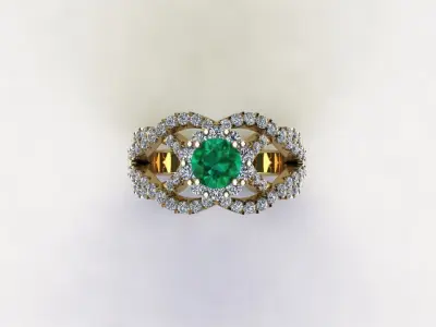 R232 diamond ring new cad design file 3D model