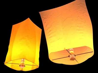 Chinese sky  lantern 3D model