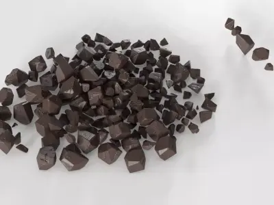 Chocolate Pieces PBR Low-poly 3D model
