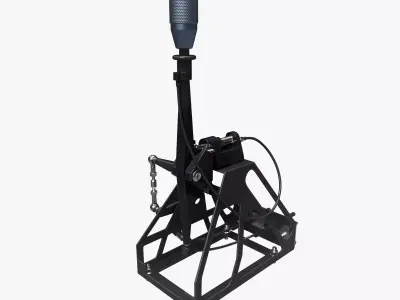 Short Shifter 01 - Variation A - Light Blue Low-poly 3D model