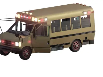 Rescue bus with equipment 3D model