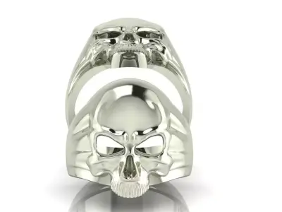 SKULL RING size 8 USA and 12 USA 3D print model