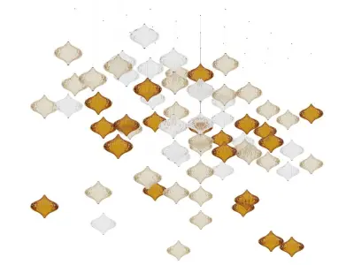 ceiling decoration - colored glass - classic 3D model