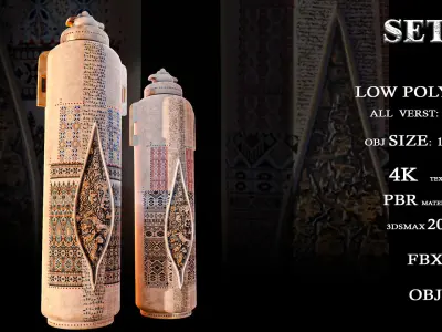 POTTERY COLLECTION handmade pots Low-poly 3D model