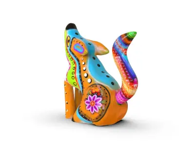 Fox Alebrije  Low-poly 3D model