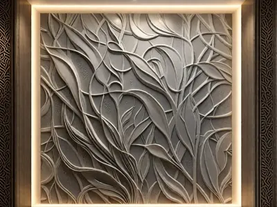 3D Wall Art for CNC - Modern Relief Panel 01 3D model