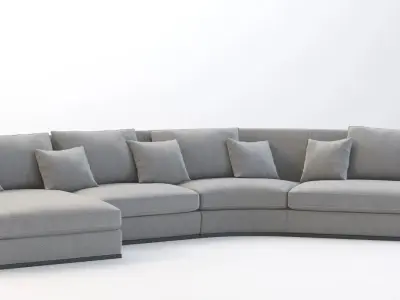 Flexform Alfred Divano Lineare Curved 3D model