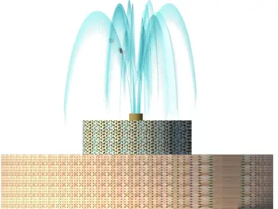 Fountain with water 3D print model