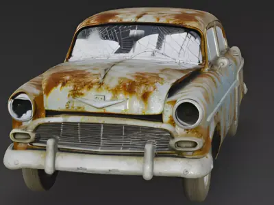 Vintage Rusted Car 3D Model 3D model
