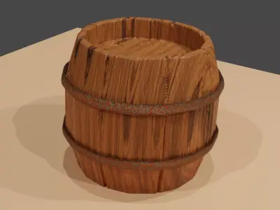 Barrel wooden Free 3D model