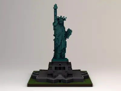 minecraft statue of liberty Free 3D model