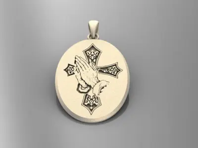pendant prayer cross 3D print model