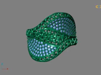 STL 3DM Women Ring Womens Ring Diamonds With Stone Model 3D print model