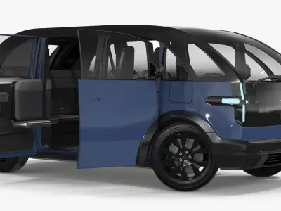 Canoo Lifestyle Vehicle Premium Blue Rigged 3D model