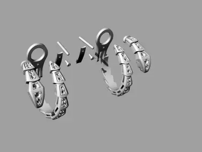 Bvlgari Snake Serpenti Earrings 3D print model