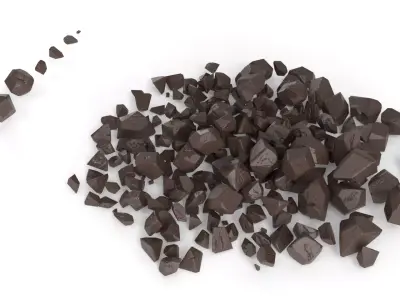 Chocolate Pieces PBR Low-poly 3D model