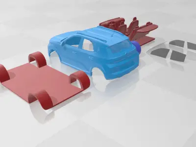 Citroen e-C3 2024 - Separate Parts STL Model 3D print model