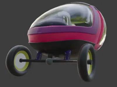 Multi-purpose hybrid electric self-charging solar tricycle v2 3D model