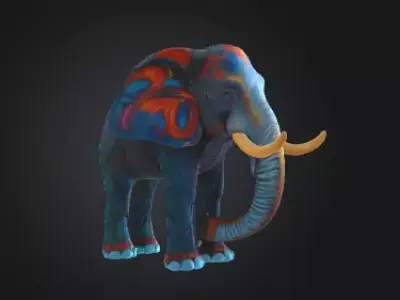 Geometric Elephant 3D  Modern Low-Poly Sculpture Free 3D print model