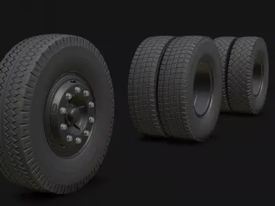 Wheel KAMAZ Free low-poly 3D model