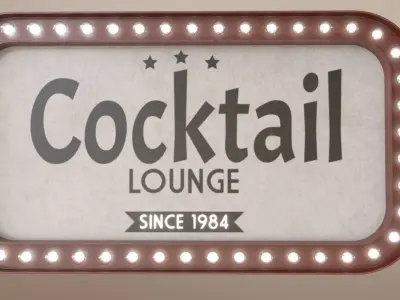 The Cocktail Lounge sign 3D model