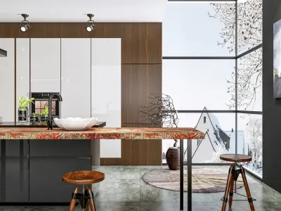 Kitchen Modern interior 0038 3D model