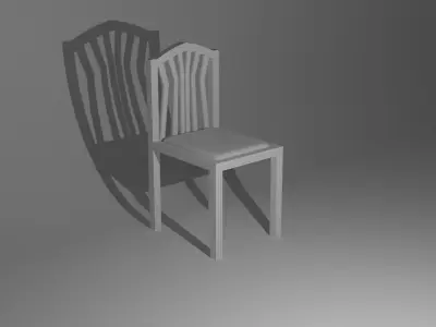 Chair wooden Free low-poly 3D model