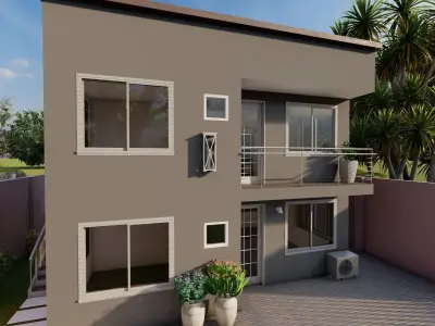 Four bedroom storey building modeled  3D model