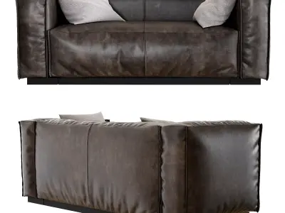 BLU DOT Cleon 74 Leather Sofa 3D model