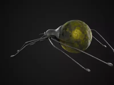 Yellow Glass Sconce Low-poly 3D model