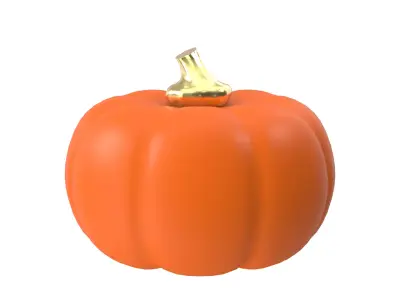 Orange Pumpkin Low-poly 3D model