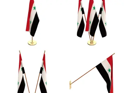 Syria Flag Pack 3D model
