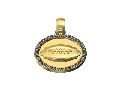 American football diamond pendant 3D print model