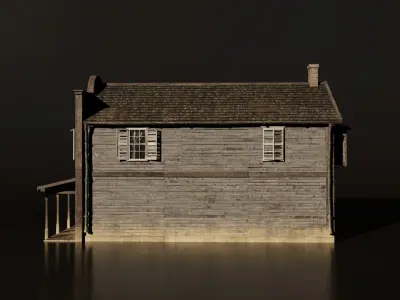 Medieval Building Low-poly 3D model get