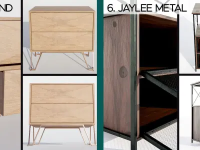 Luxury nightstands collection 3D model