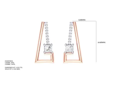 Women Stud Earrings STL OBJ FBX Renders Details 3D print model