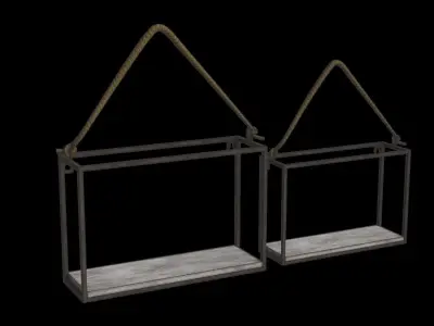 Rustic Industrial Shelf Low-poly 3D model