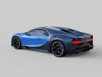Bugatti Chiron Low-poly 3D model