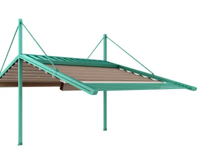 Motorized Pergola 3a copper patina 3D model