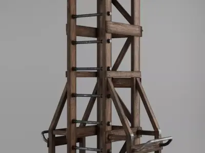 Push Pull Ladder 3D model Low-poly 3D model