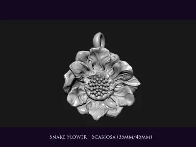 Snake Flower - Scabiosa 3D print model